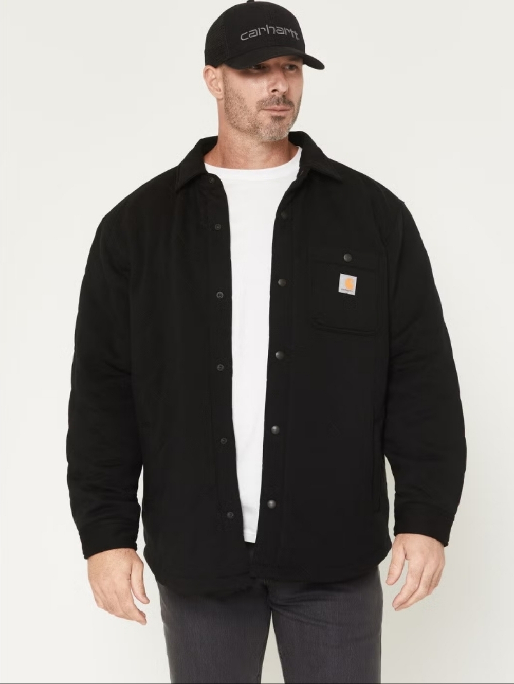 Carhartt Rain Defender Loose Fit Heavyweight Quilted Snap Front Shirt Jacket 3XL